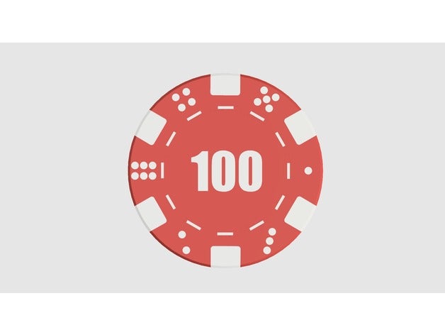 poker coins - dual extrusion games 100 casino chips las vega chip vegas 3D print model - Mito3D