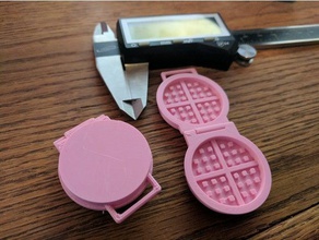 mini Waffeleisen Essen & trinken dollhouse der Miniatur Waffel Waffel-Eisen 3d print model - Mito3D