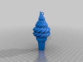sorvete espiralado chaveiros chaveiro 3d print model - Mito3D