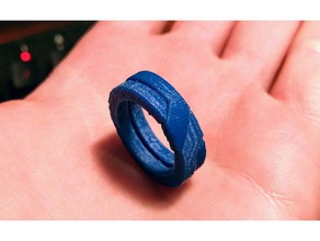 2 band puzzle ring puzzles small support 3d print model - Mito3D