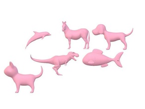 mini figuras de animales caballo, gato etc los 3d print model - Mito3D