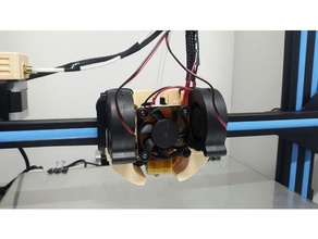 cr-10 50 x 15 double blower fan fang mount 3d printer accessories 3d print model - Mito3D