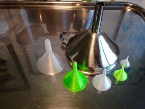 funnelmania -customizable funnel kitchen & dining customizer funnels miniatures openscad 3d print model - Mito3D