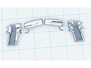 colt 1911 high quality 4 parts hobby toys 3d print model - Mito3D