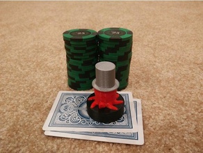 cute octopus top hat poker card capper toy & game accessories animal cap creature sea gamble gambling token gaming mollusk playing cards protection protective protector 3d print model - Mito3D
