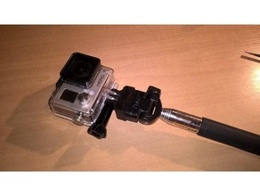 gopro selfie pole adaptor camera mount stick 3d print model - Mito3D