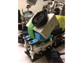 yi adjustable camera mount r c vehicles actioncam action cam fpv racer racing gopro lisam lisam210 ls210 xiamoi xiamo 3d print model - Mito3D