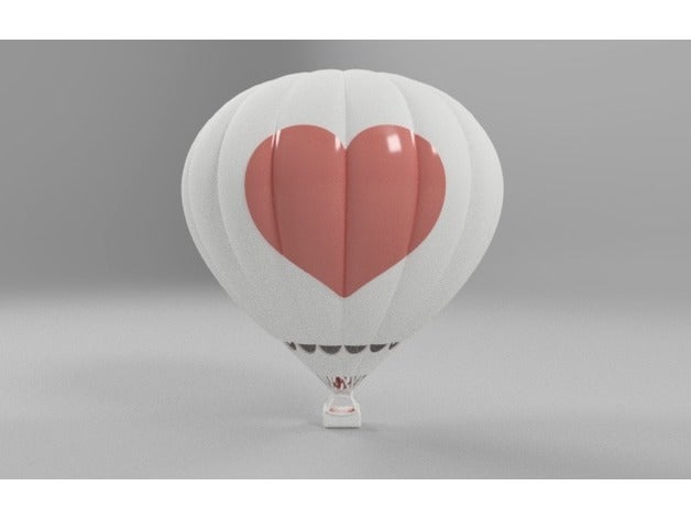 desktop-Heißluft-Ballon-Herzen Fahrzeuge Ballon Korb - Brenner desktop Umschlag Flamme hot air balloon Präzision skalieren wind-guard 3D print model - Mito3D