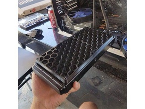 honeycomb pc grill computer 240mm radiator accessories fan desktop watercooling 3d print model - Mito3D