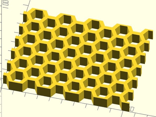 honeycomb library openscad 3D print model - Mito3D