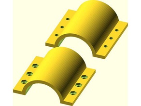 verbesserte parametrische clamp-shell-Anschluss Ersatz-Teile Klemme Klemmung parametric tube 3d print model - Mito3D