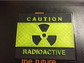 attention radioactifs pièces et badges 3d print model - Mito3D