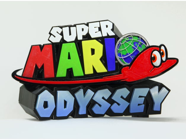 super mario odyssey logotipo sinais e logotipos Logo em 3d nintendo a mudar bros 3D print model - Mito3D