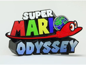 super mario odyssey logo signs & logos 3d nintendo switch bros 3d print model - Mito3D