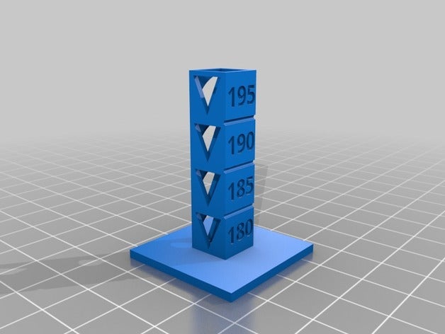 temp kalibrasyon kule 180 185 190 195 3d baskı testleri özelleştirilmiş 3D print model - Mito3D