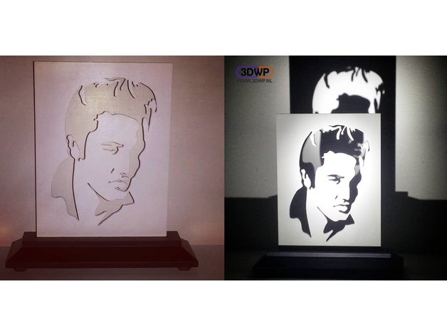 elvis silhouette décor presley sketchup pochoir 3D print model - Mito3D