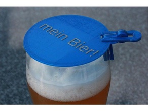 weizenbierglas-deckel mit nombre cocina y comedor cerveza cristal bierglas glasdeckel openscad weissbier 3d print model - Mito3D