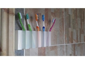 soporte de cepillo pequeño objeto titular cuarto baño dientes cabeza pie 3d print model - Mito3D