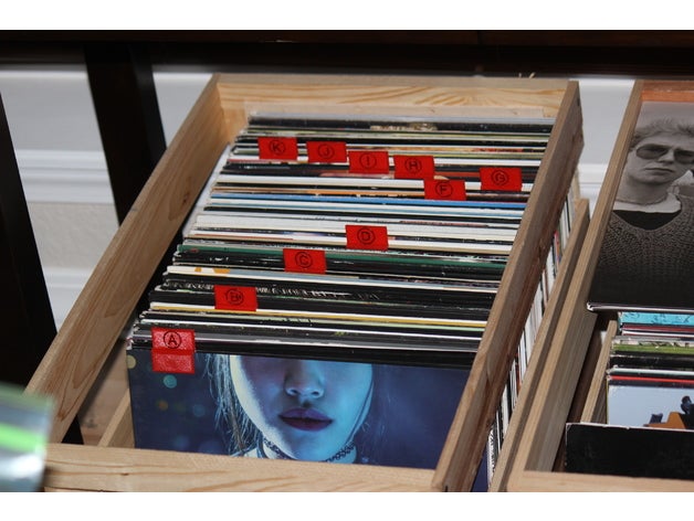 vinyl-Schallplatte Registerkarten alphabetisch Musik vinyl vinyl-Schallplatten 3D print model - Mito3D