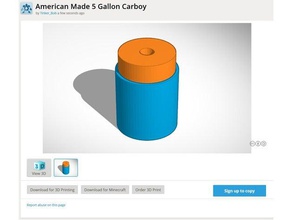 americano fez 5 galão garrafão de ar bloqueio plug bung - a fabricação cerveja hobby 3d print model - Mito3D