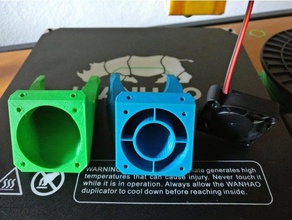40mm stock fan air duct wanhao duplicator i3 plus v20 3d printer parts upgrade 3d print model - Mito3D