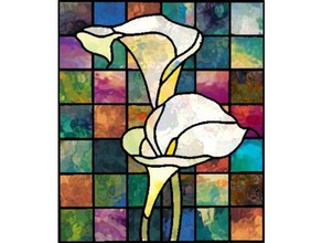 2 calla lilies art lily flowers stained glass white 3d print model - Mito3D