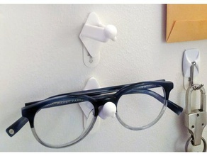 wall mount glasses adhesive organization holder sunglasses 3d print model - Mito3D