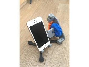 worm gear phone stand gadgets mechanical toy 3d print model - Mito3D