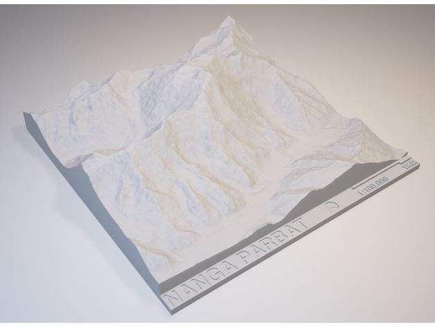 nanga parbat 1 100000 scale model models 8000m peak landscape mountain nature 3D print model - Mito3D