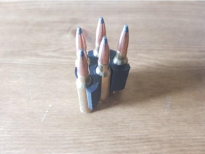 cartridge clip 6 5x55 ammo box holder ammunition bullet hunt hunting rifle 3d print model - Mito3D