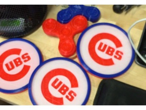 chicago cubs coaster household baseball multicolor 3d print model - Mito3D
