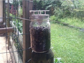 botella de la mosca trampa tarros cristal al aire libre y jardín las moscas mason jar 3d print model - Mito3D