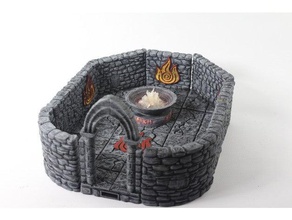 openforge 20 encounter fire shrine toy & game accessories dnd tiles dungeon frostgrave miniatures openforge2 pathfinder rpg tabletop terrain tile 3d print model - Mito3D