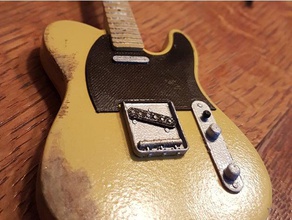 minuscule télé v2 accessoires de jeu guitare électrique fender gibson la kit modèle à l'échelle telecaster 3d print model - Mito3D