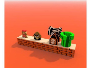 voxel mario level video games game 3d print model - Mito3D