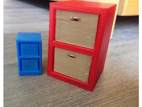 mini filing cabinet organization cool desk organizer easy print fun miniature miniatures sd card holder 3d print model - Mito3D