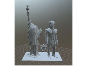 atout de la statue liberté personnes le patriotisme trump 3d print model - Mito3D