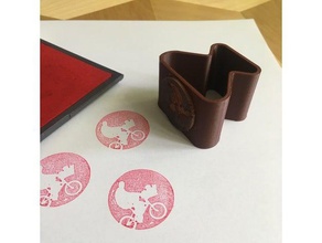 marque timbre en caoutchouc logo bureau de Le 3d baschz leeft la l'image et fournitures le l'emboutissage timbres poignée stempel 3d print model - Mito3D