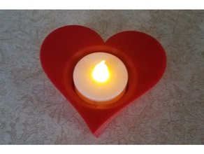 heart tea light holder decor candle wslab 3d print model - Mito3D