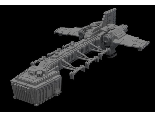 epic scale landing craft games 40k epic40k spaceship space marine 3D print model - Mito3D