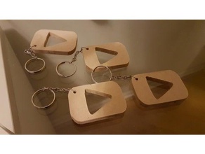 youtube keyring cnc router laser scans & replicas chaveiro keychain mdf plywood you tube 3d print model - Mito3D