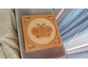 butterfly wall frame - two layers cnc router laser decor decoration door mdf plywood quadro 3d print model - Mito3D