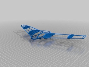 my customized updated openscad parametric flying wing v2 more sections spars control surfaces vehicles 3d print model - Mito3D