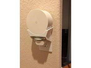 google wifi mesh point shelf mount - integrated power outlet plate electronics 3d print model - Mito3D