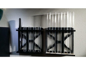 test de la paroi des tubes stockage - 12 et 15mm biochimie biologie chimie laboratoire tube à essai le support mural 3d print model - Mito3D