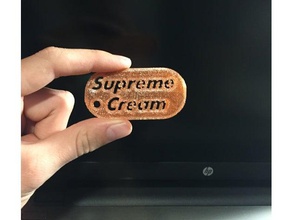 supreme cream tag keychains dogtag funny label meme 3d print model - Mito3D