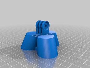 Stativ-Drehkreuz-action-Kamera-mounts 20mm Kabelkanal Kamera gopro 3d print model - Mito3D