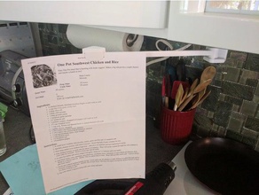 magnetic under-mount recipe holder kitchen & dining 3d print model - Mito3D