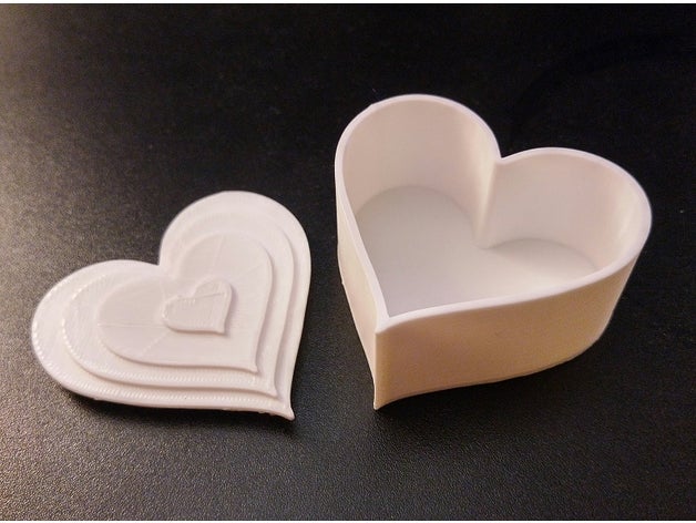 Herz-box-container-Deckel - Organisation box container Geschenk Herz Deckel Liebe storage valentine valentines 3D print model - Mito3D