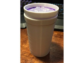 lean cup ice threaded lid containers 3d print model - Mito3D